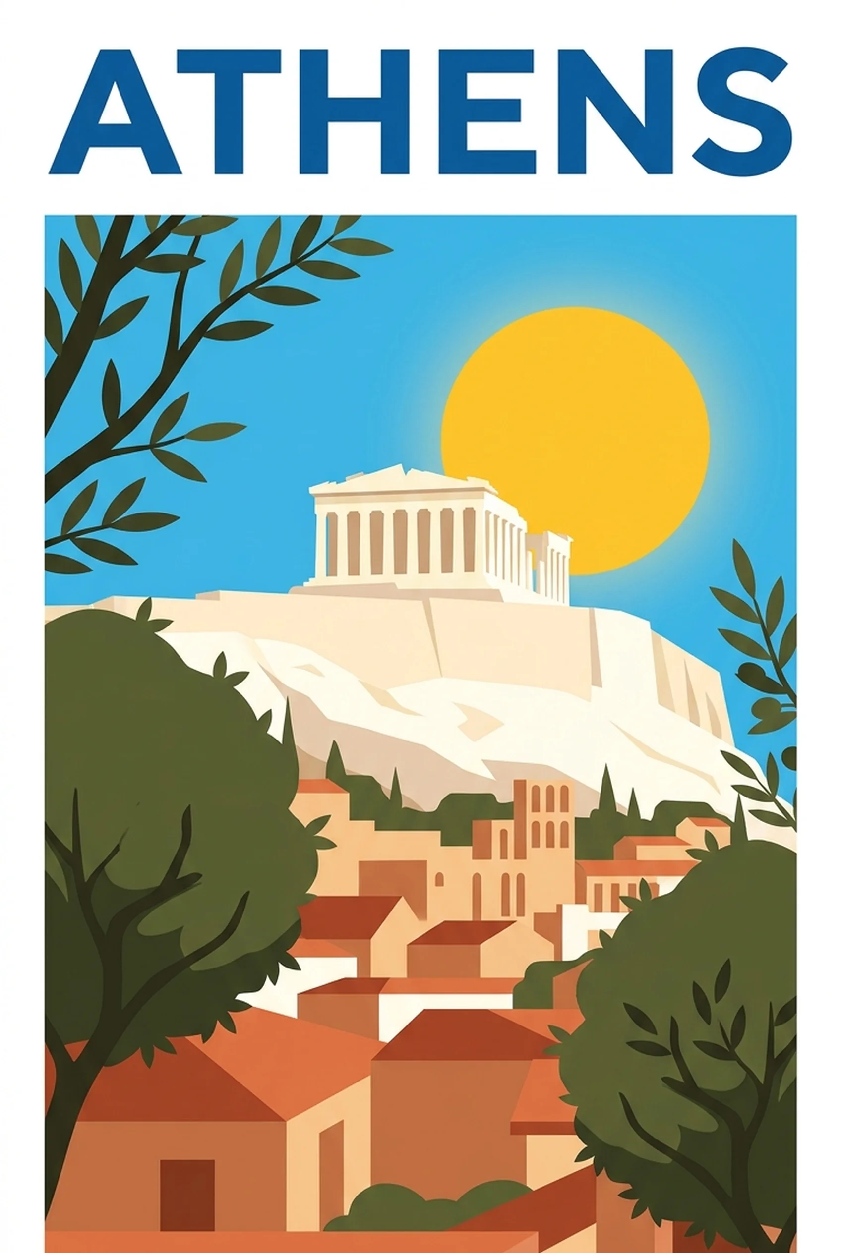 Affiche vintage Athenes – poster Athènes / Attique / Grèce