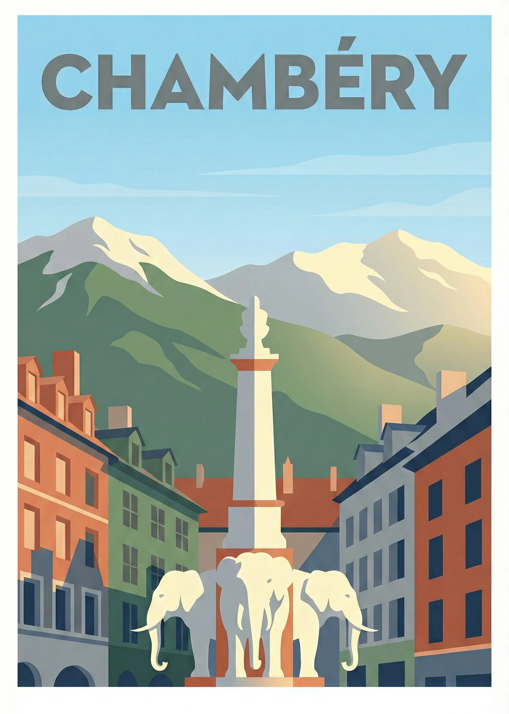 Affiche vintage Chambéry – poster Savoie / Auvergne-Rhône-Alpes / France