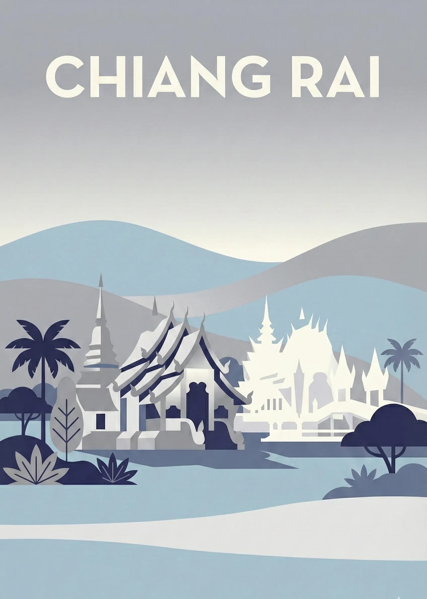 Affiche vintage Chiang Rai – poster Chiang Rai / Thailande du Nord / Thailande