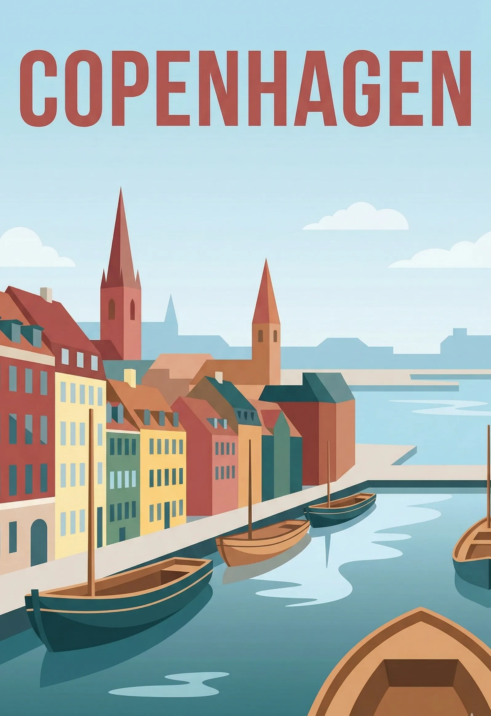 Affiche vintage Copenhague – poster Copenhague / Danemark