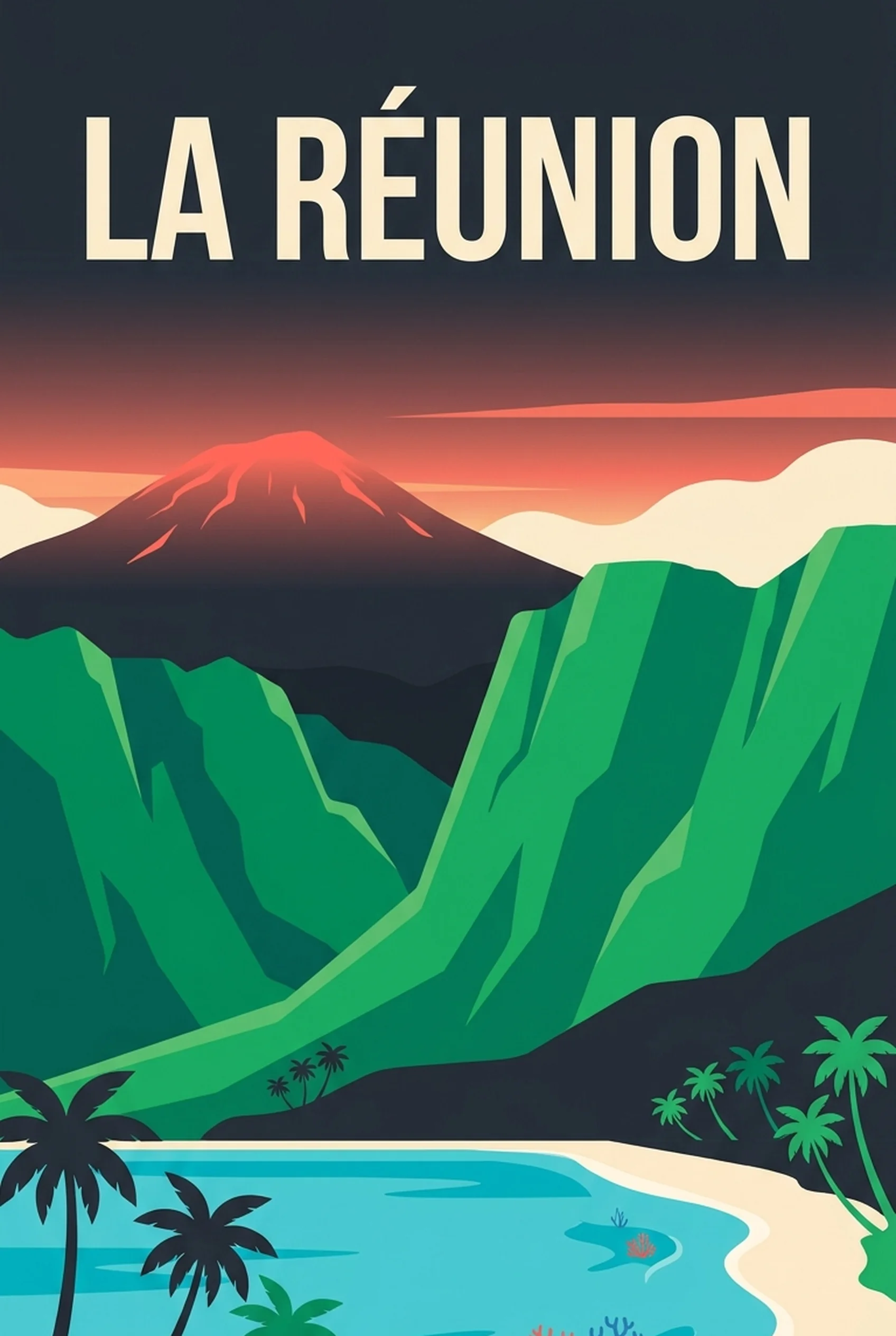 Affiche vintage La-Réunion – poster Saint-Denis / La Réunion / France