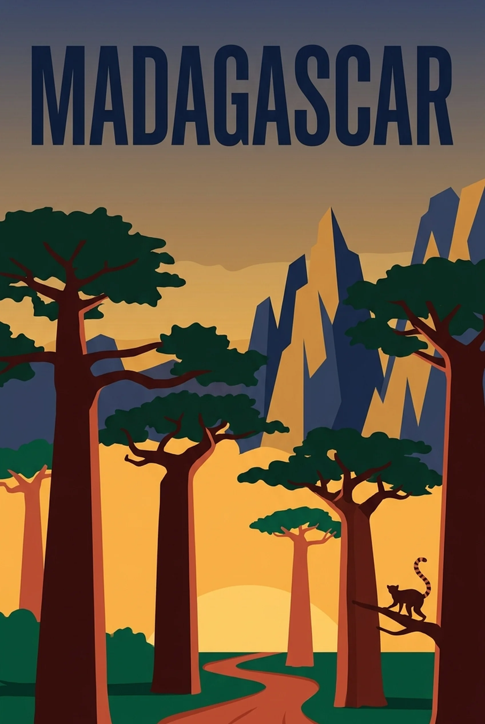 Affiche vintage Madagscar – poster Antananarivo / Analamanga / Madagascar