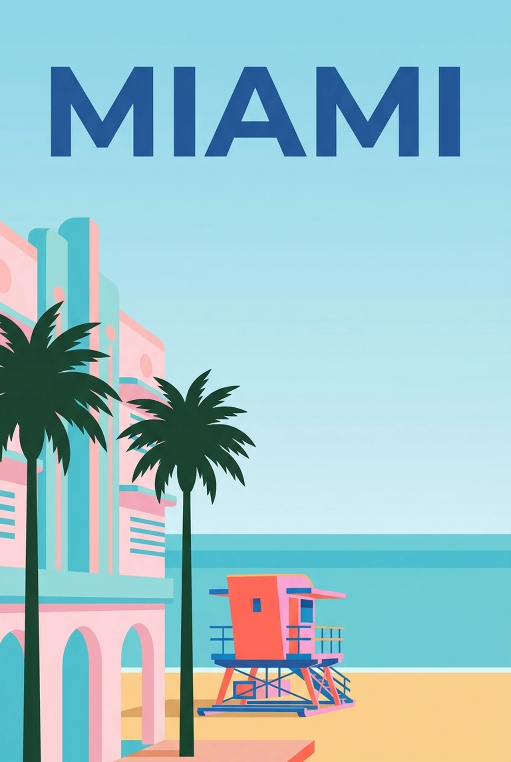 Affiche vintage Miami – poster Miami / Floride / États-Unis