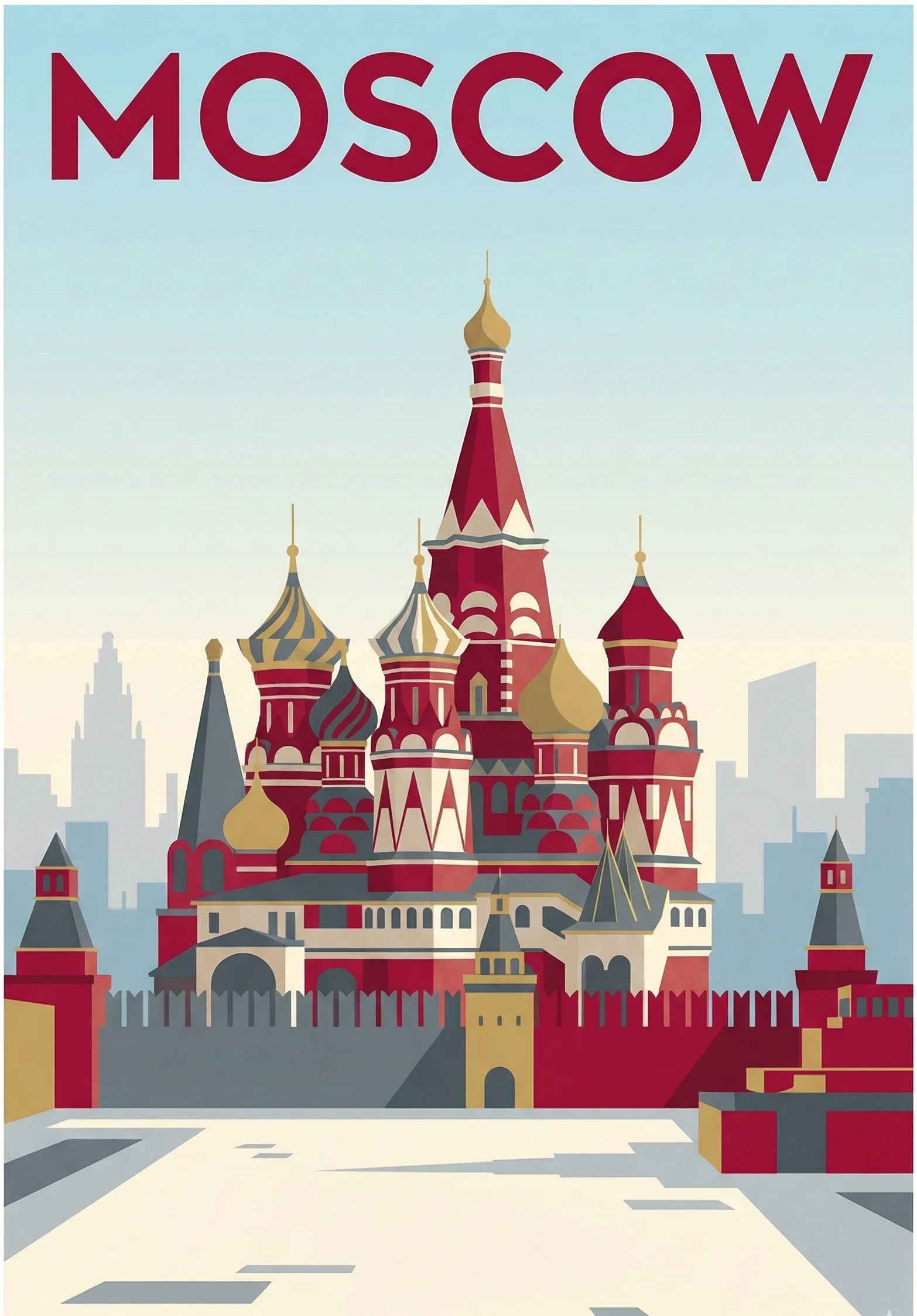 Affiche vintage Moscou – poster Moscou / Russie