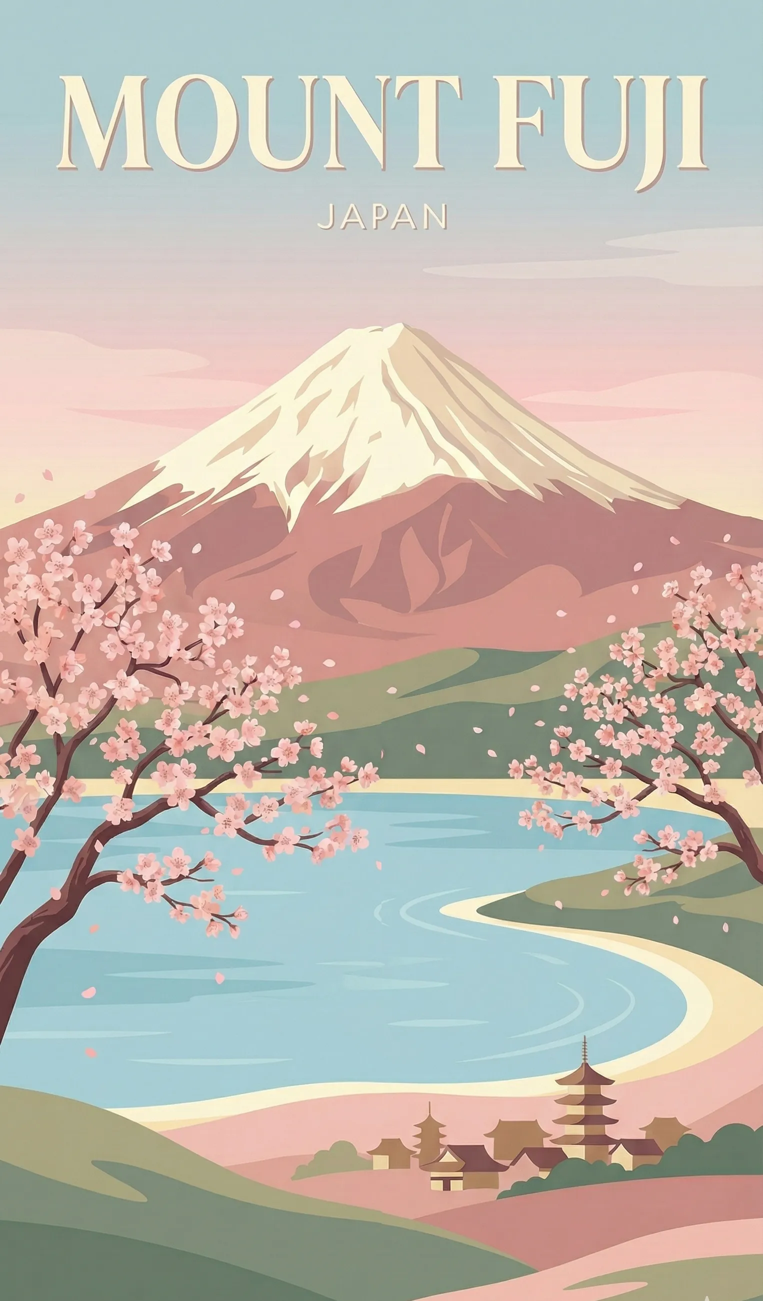 Affiche vintage Mont Fuji – poster Fuji / Chūbu / Japon