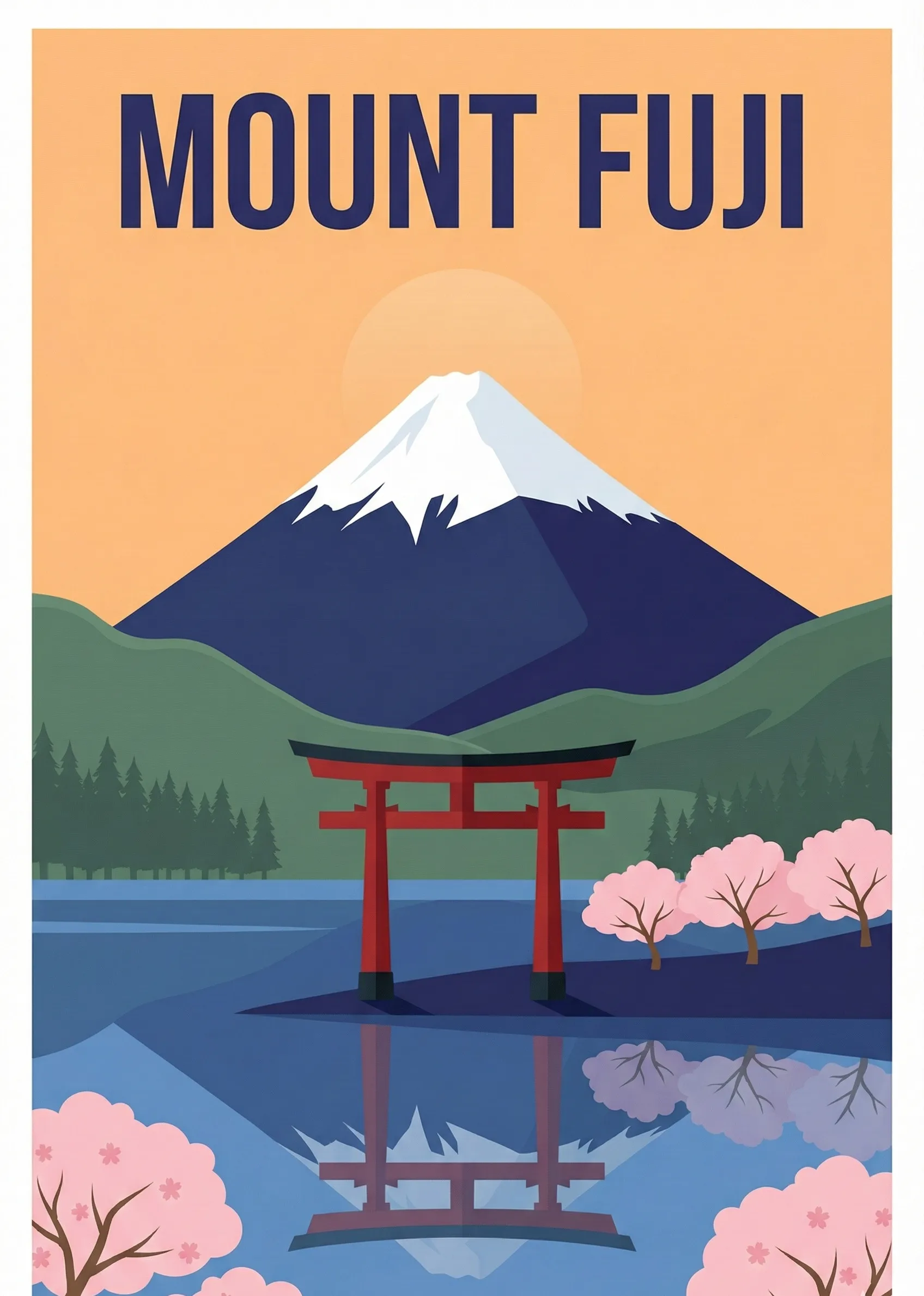Affiche vintage Mont Fuji – poster Fuji / Chūbu / Japon