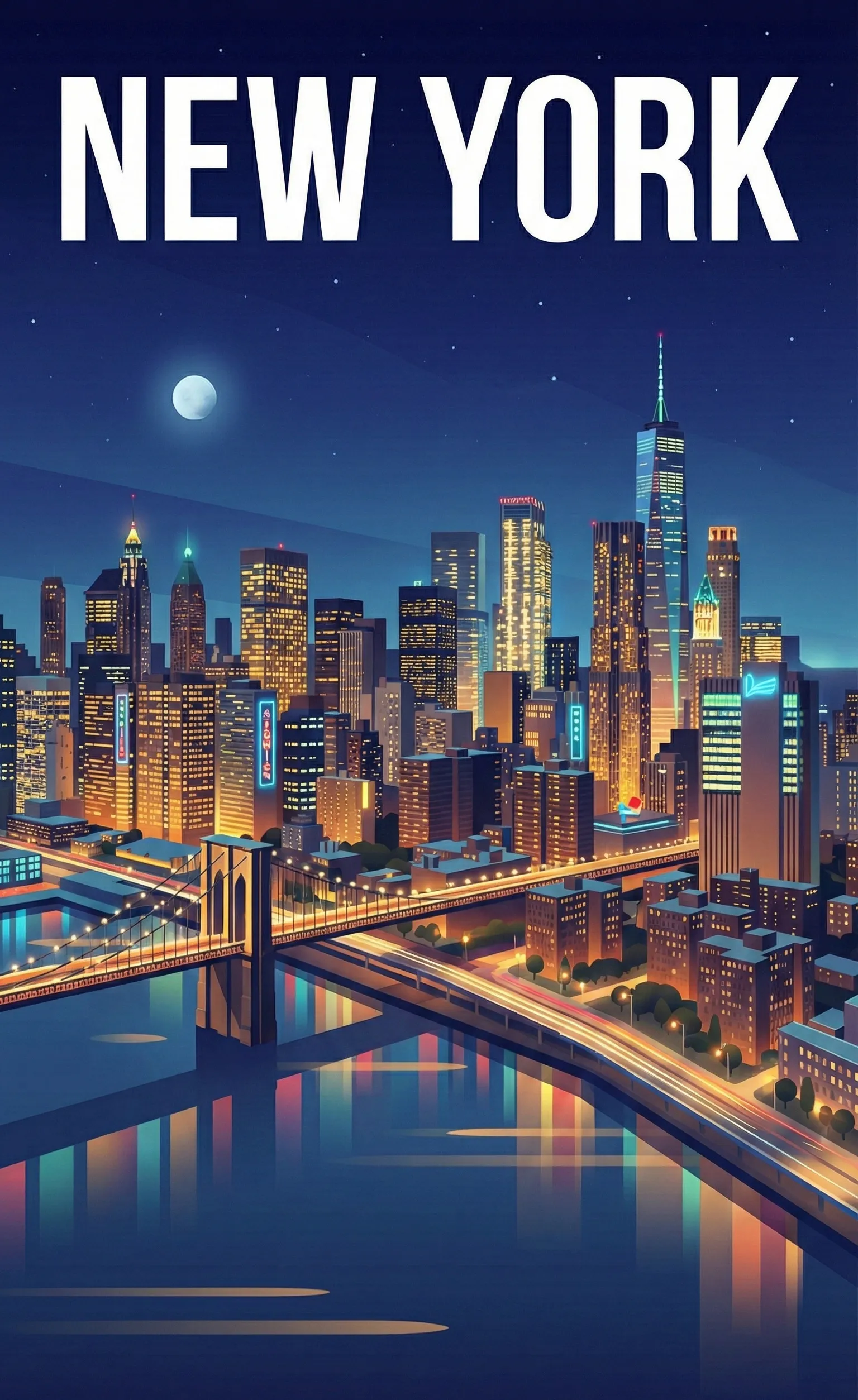 Affiche vintage New-York – poster New-York / Etats-Unis