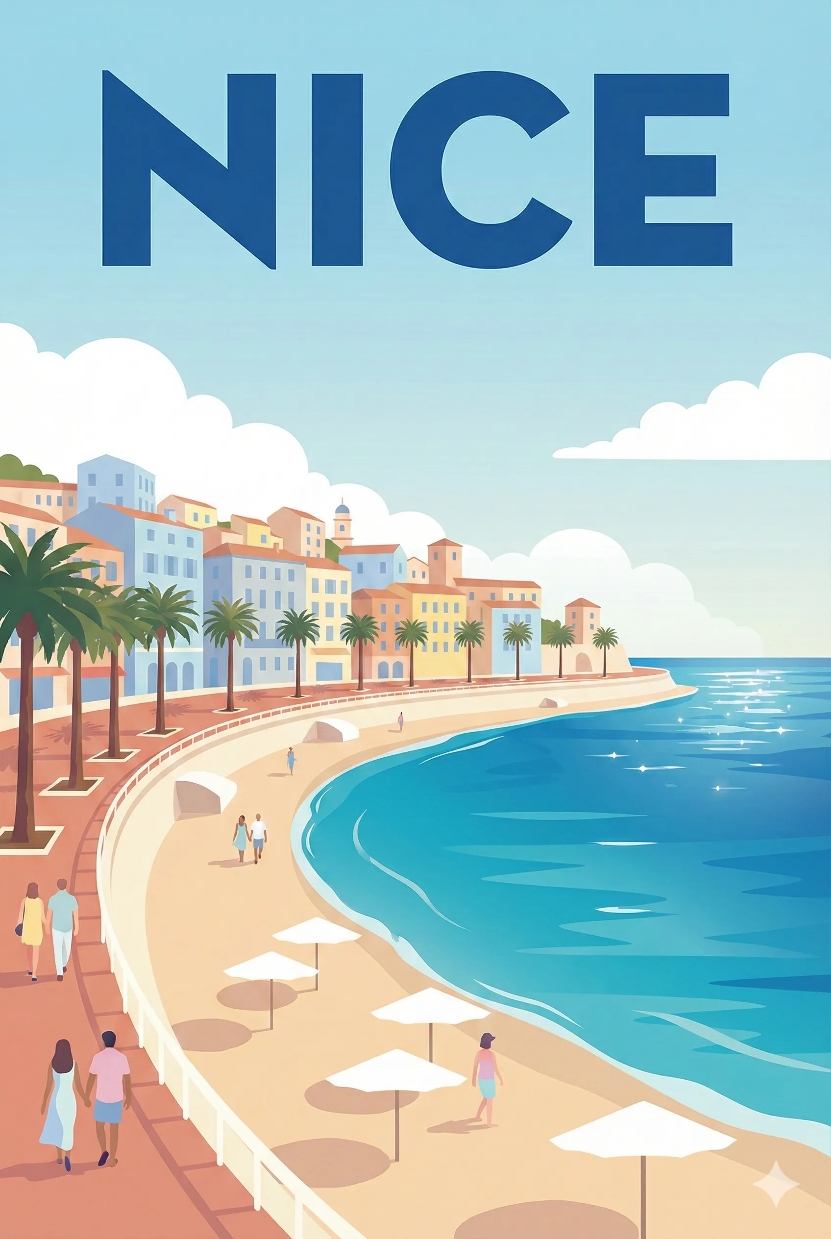 Affiche vintage Nice – poster Alpes Maritimes / Provence-Alpes-Côte d'Azur / France