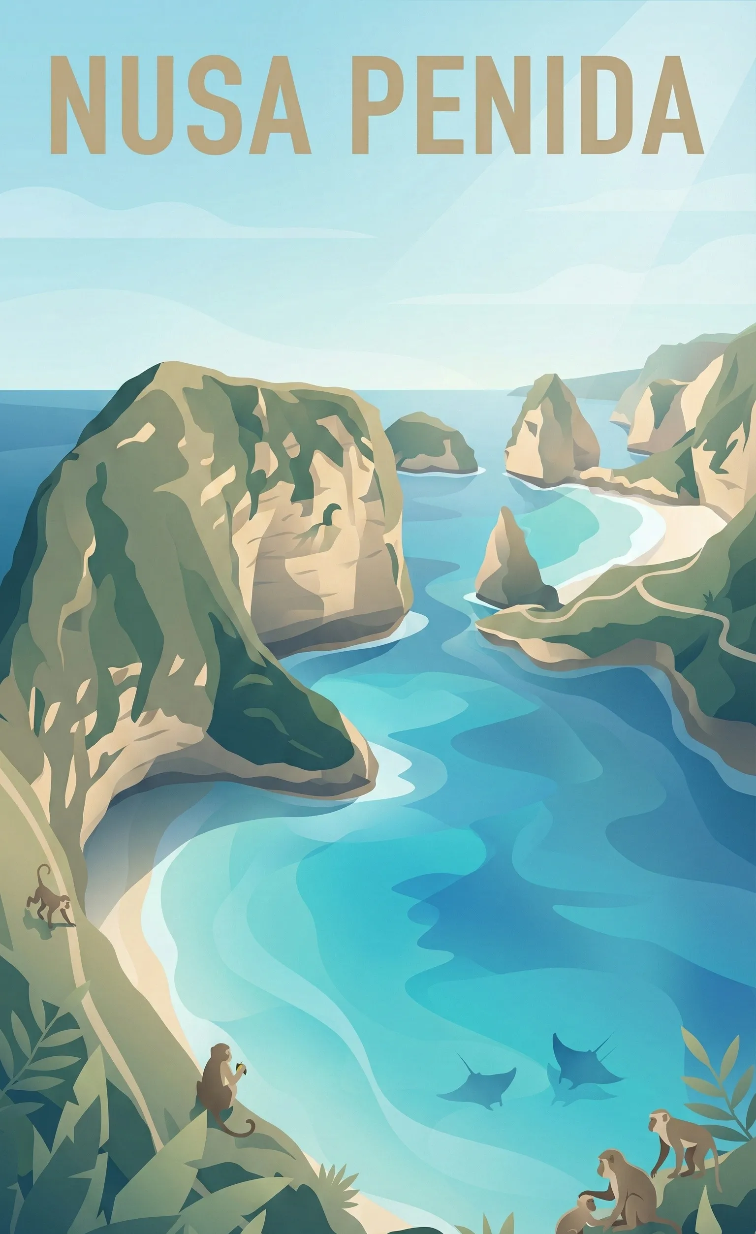 Affiche vintage Nusa Penida – poster Nusa Penida / Bali / Indonésie