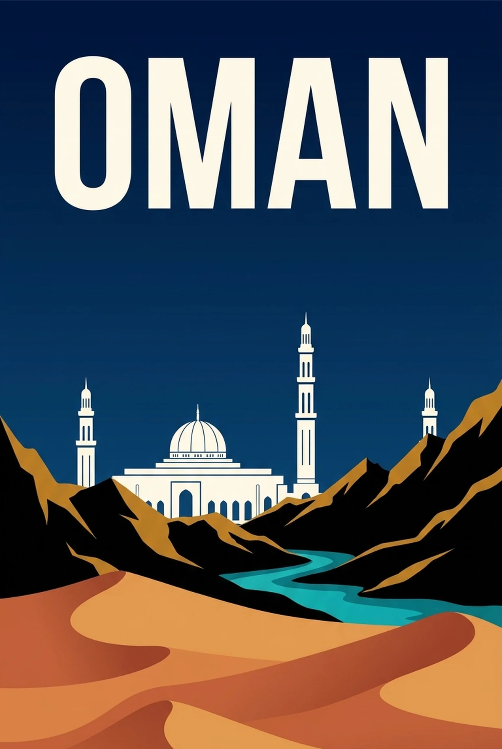 Affiche vintage Oman – poster Mascate / Gouvernorat de Mascate / Oman