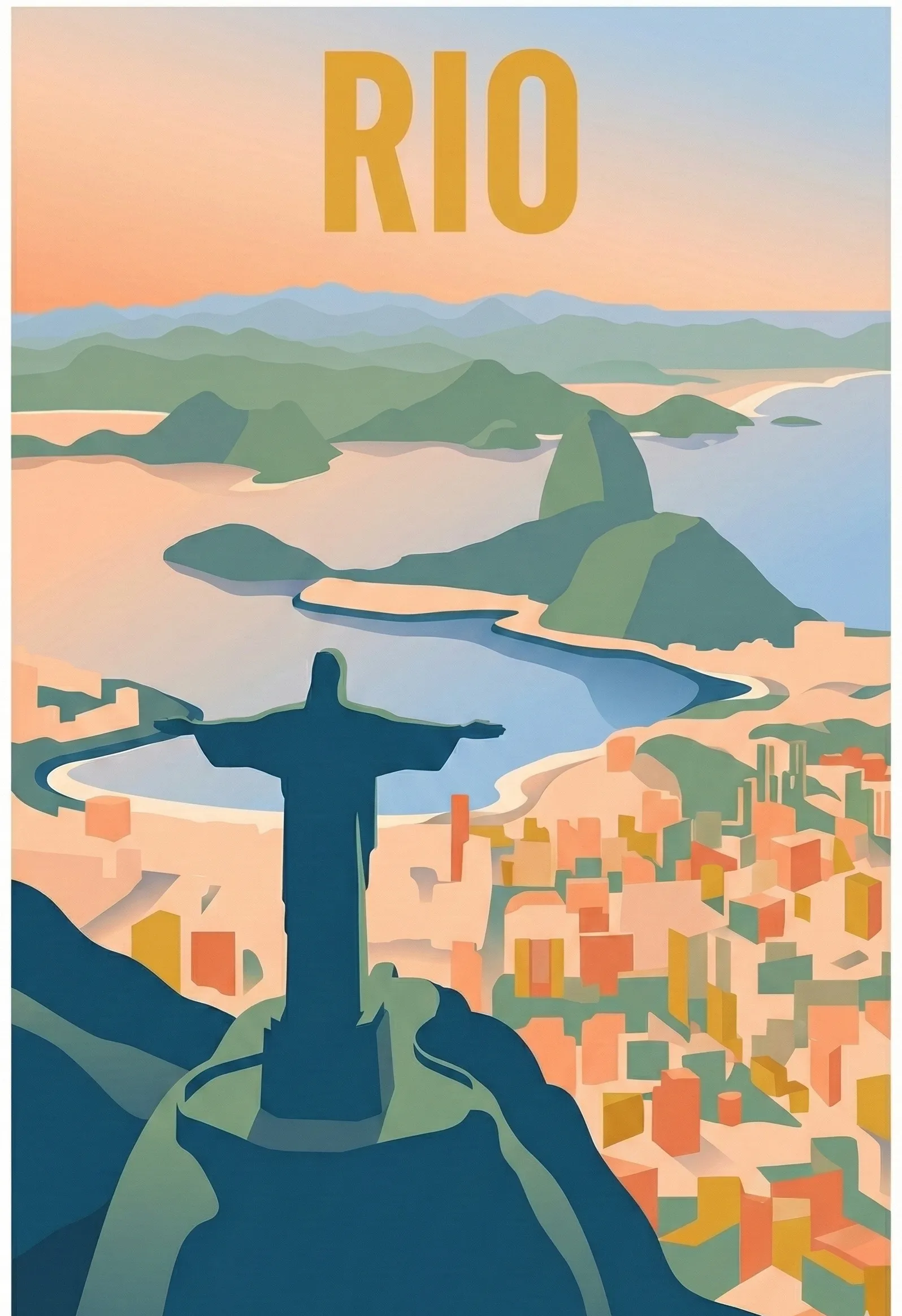 Affiche vintage Rio De Janeiro – poster Rio de Janeiro / Sudeste / Brésil
