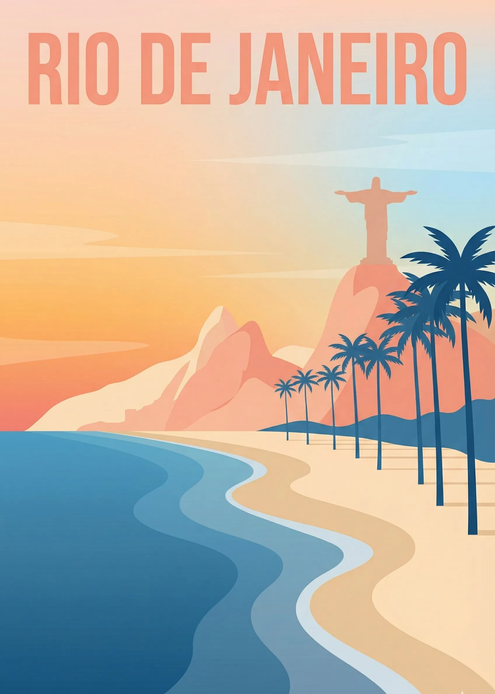 Affiche vintage Rio De Janeiro – poster Rio de Janeiro / Sudeste / Brésil