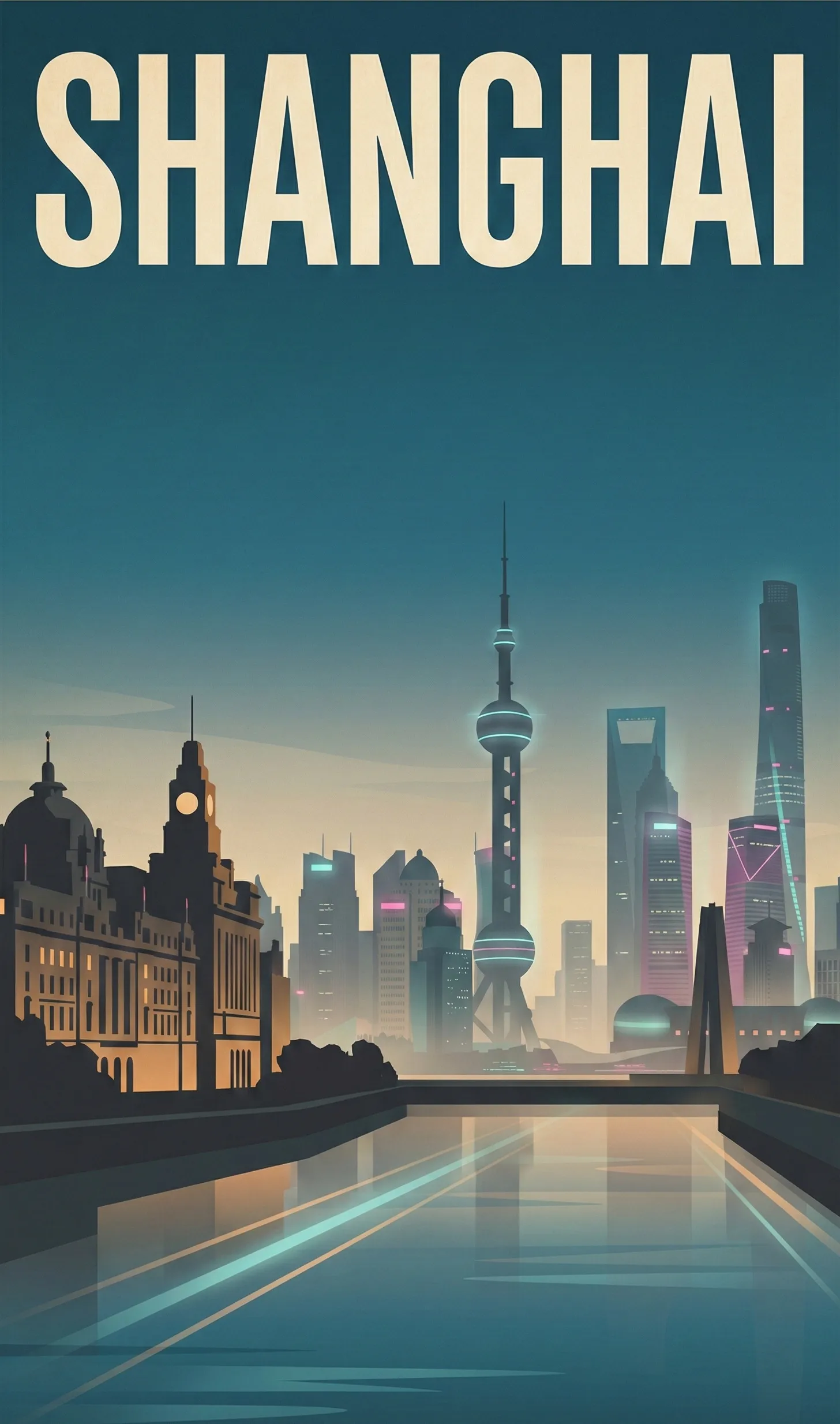 Affiche vintage Shanghai – poster Shanghai / East China / Chine