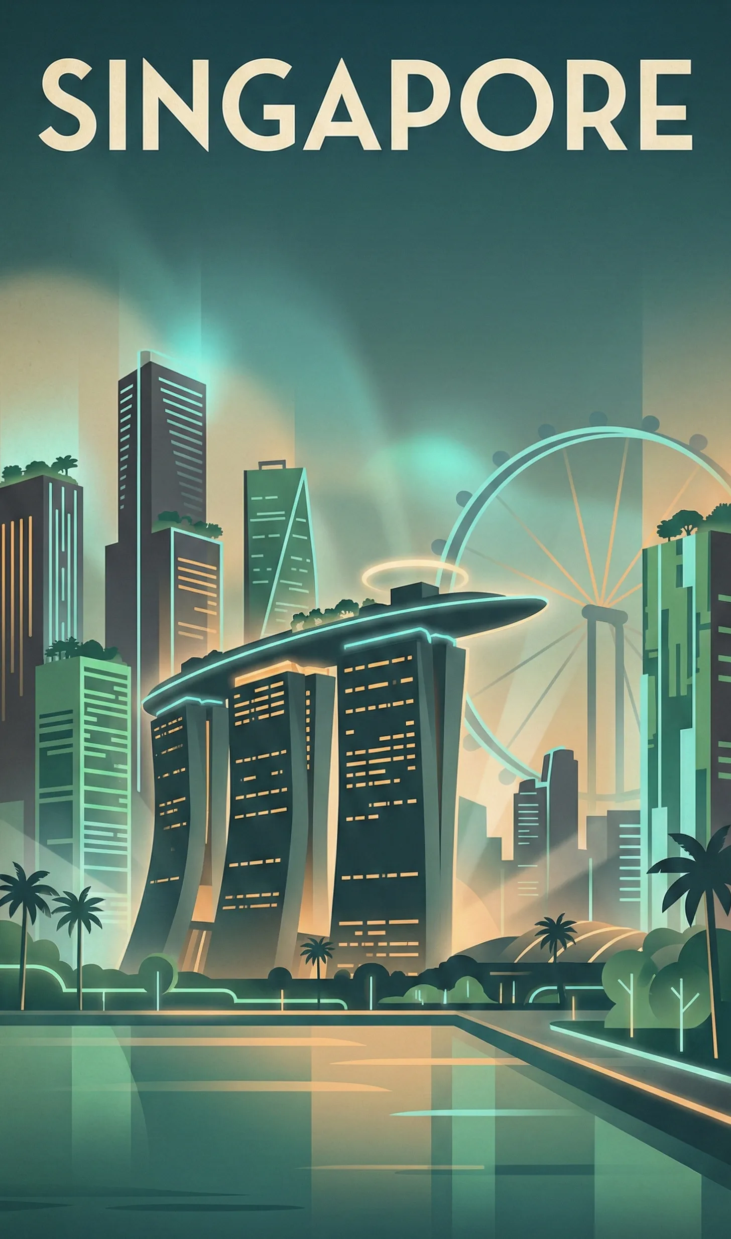 Affiche vintage Singapour – poster Singapour