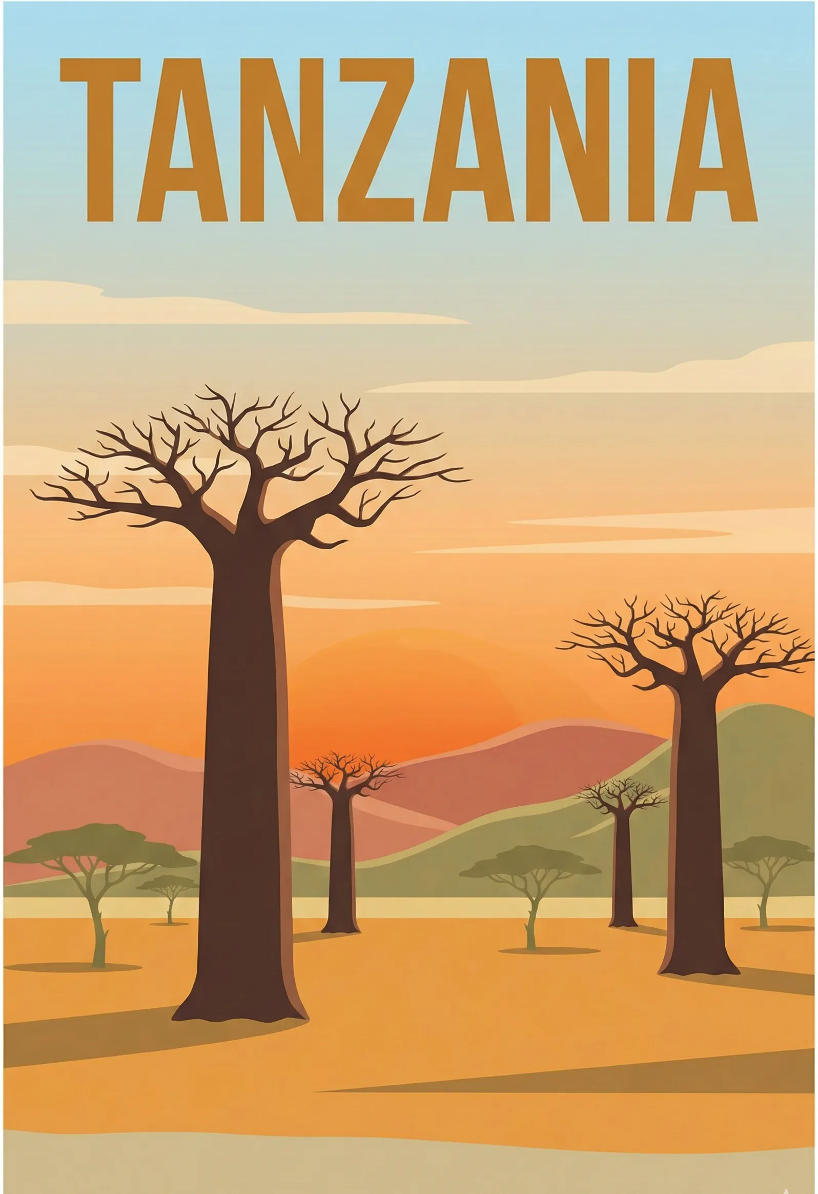 Affiche vintage Tanzanie – poster Tanzanie